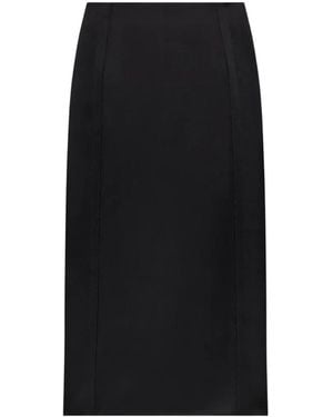 Another Tomorrow Topstitched Architectural Skirt - Black