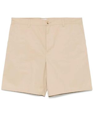 Maison Kitsuné Shorts Met Geborduurd Logo - Naturel