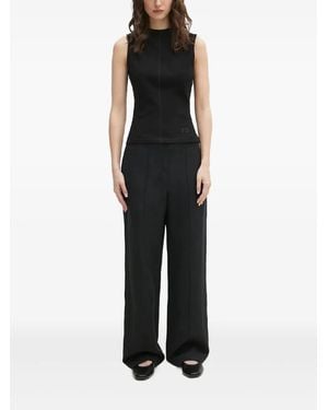 Samsøe & Samsøe Pleated Elastic-Waist Trousers - Black