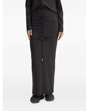 Sportalm Falda Larga Fruncida Con Cordones - Negro