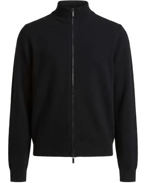 Peserico High-Neck Zip-Up Sweatshirt - Black