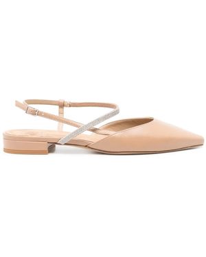 Peserico Pointed Leather Ballerina Shoes - Pink