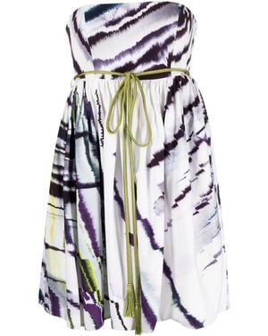 Gemy Maalouf Off-Shoulder Flared Mini Dress - White