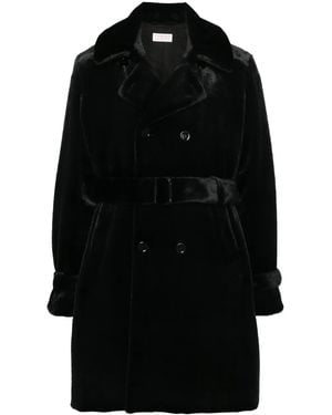 Fursac Double-Breasted Coat - Black