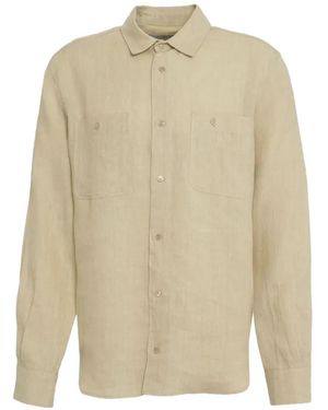 Amaranto Button-Up Chest-Pocket Shirt - White