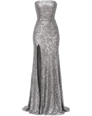 ROSERRY Cannes Sequin-Embellished Lace-Up Maxi Dress - White