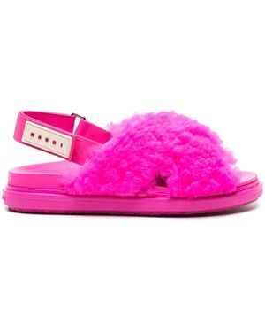 Marni Fussbett Sandalen Mit Shearling - Pink