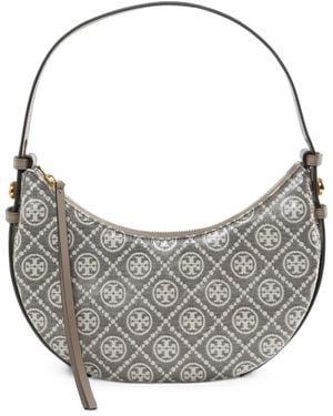 Tory Burch Romy T Monogram Shoulder Bag - Grey