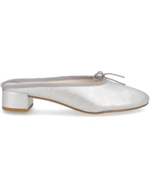 Repetto Bow-Detail Mules - White