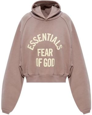 Fear Of God Essentials Logo-Print Hoodie - Natural