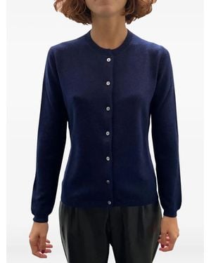 LA ROSE Buttoned Cashmere Cardigan - Blue