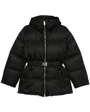 Prada Piumino Con Cappuccio E Cintura - Nero