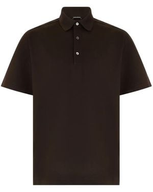 ZEGNA Short-Sleeve Polo Shirt - Black