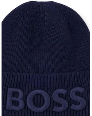 BOSS ロゴ ビーニー - ブルー
