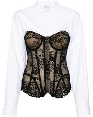 GIUSEPPE DI MORABITO Corset-Style Shirt - Black