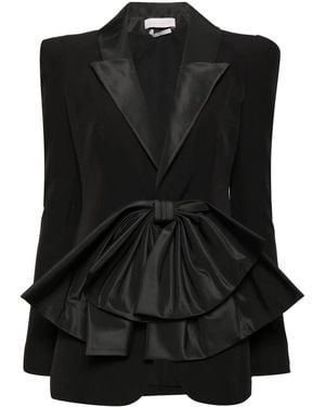 Saiid Kobeisy Bow-Detail Single-Breasted Blazer - Black