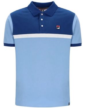 Fila Mattia Logo-Patch Polo Shirt - Blue