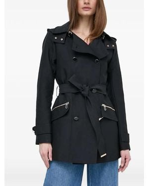 Morgan Hooded Belted Coat - Black