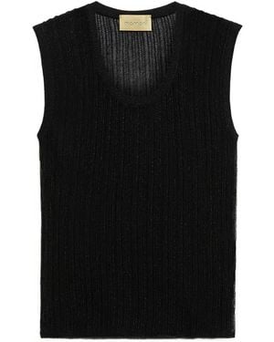 Momoní Takoda ラウンドネック トップ - ブラック