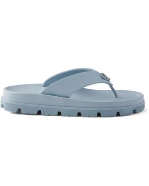 Prada Sandalen Mit Triangel-Logo - Blau