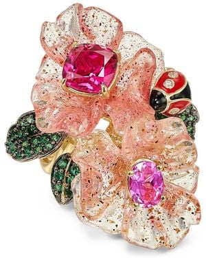 Anabela Chan Beet & Dragonfruit Garden Ring Mit Saphir Und Tsavorit - Pink