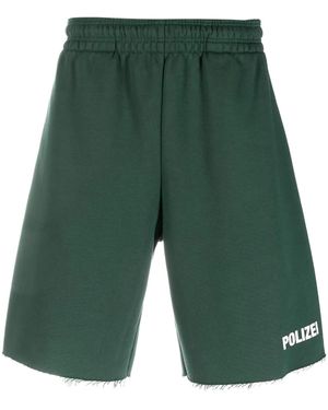 Vetements Polizei カットオフエッジ ショートパンツ - グリーン