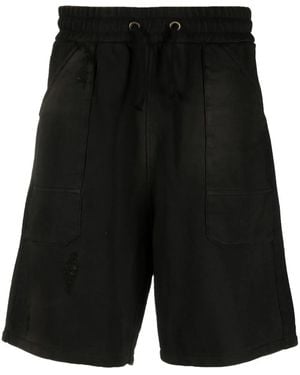 Balmain ダメージ ショートパンツ - ブラック