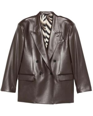 Eraldo Double-Breasted Blazer - Brown
