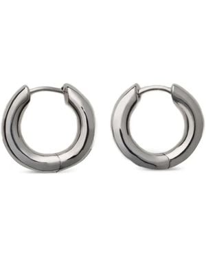 Annika Inez Oblique Hoops Earrings - Metallic