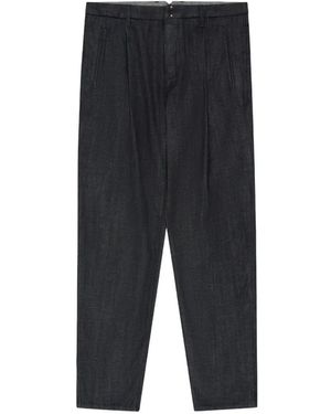 Slowear Pleated Five-Pocket Jeans - Black
