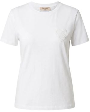 Twinset T-Shirt À Appliqué Cœur - White