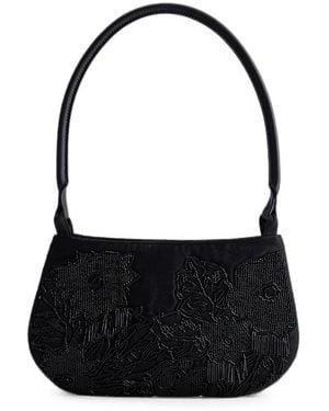 Shanghai Tang Lune Bead-Embellished Shoulder Bag - Black