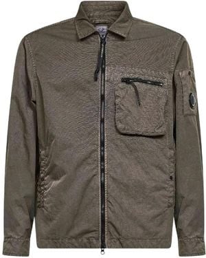 C.P. Company Panama-R Lens Overshirt - Brown