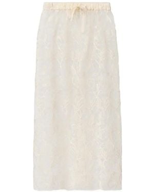 Fabiana Filippi Floral Lace Skirt - White
