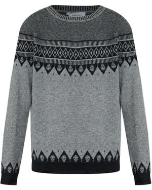 McQueen Wollen Trui Met Doodskoppatroon - Grijs