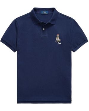 Polo Ralph Lauren Dog-Embroidered Polo Shirt - Blue