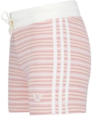 adidas Striped Drawstring Shorts - Pink