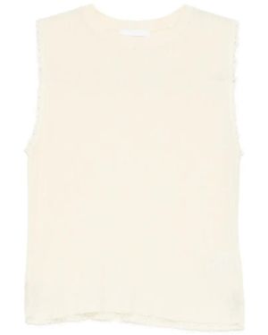Helmut Lang Gebreide Top Met Franje - Wit