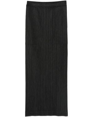 Pleats Please Issey Miyake Pleated Straight Skirt - Black