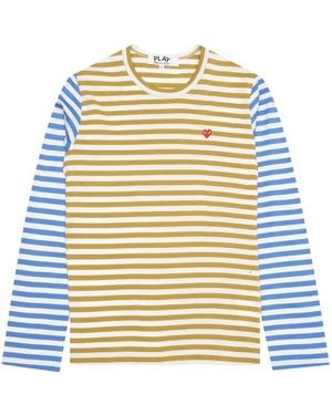 COMME DES GARÇONS PLAY Striped Long-sleeve T-shirt - イエロー