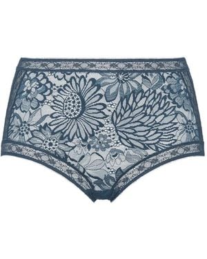 Eres Bragas Volute con encaje floral - Azul