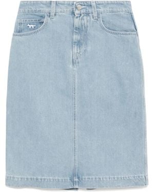 Maison Kitsuné Gerader Jeansrock - Blau