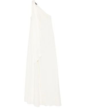 Taller Marmo One-Shoulder Draped Maxi Dress - White
