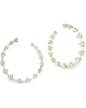 Jade Trau Créoles Crescent Serties De Diamants - White