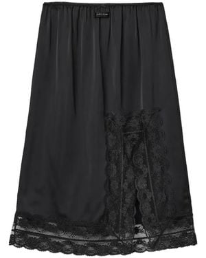 Marc Jacobs Falda Midi Con Detalle De Encaje - Negro