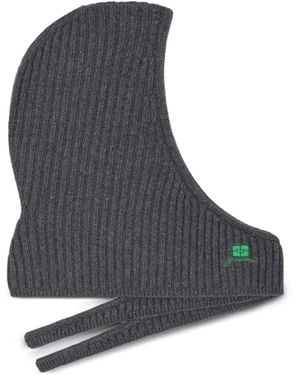 Ganni Ribbed-Knit Balaclava - Black