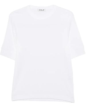 CDLP T-Shirt En Maille À Design Côtelé - Blanc