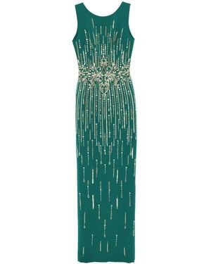 Saiid Kobeisy Crepe Beaded Dress - Green