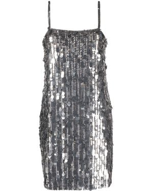P.A.R.O.S.H. Sequinned Sleeveless Mini Dress - Grey