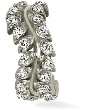 Lark & Berry 14Kt Whispering Vine Diamond Hoop - White